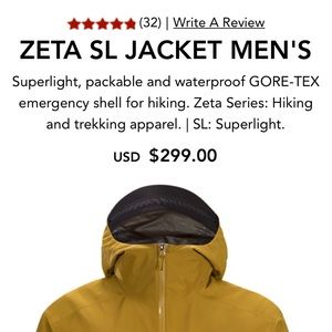 Arc’teryx zeta sl Yukon gold color